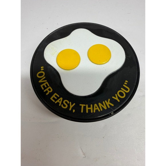 Other - Vintage Style Over Easy Thank You Fried Egg Refrigerator Magnet Black Yellow